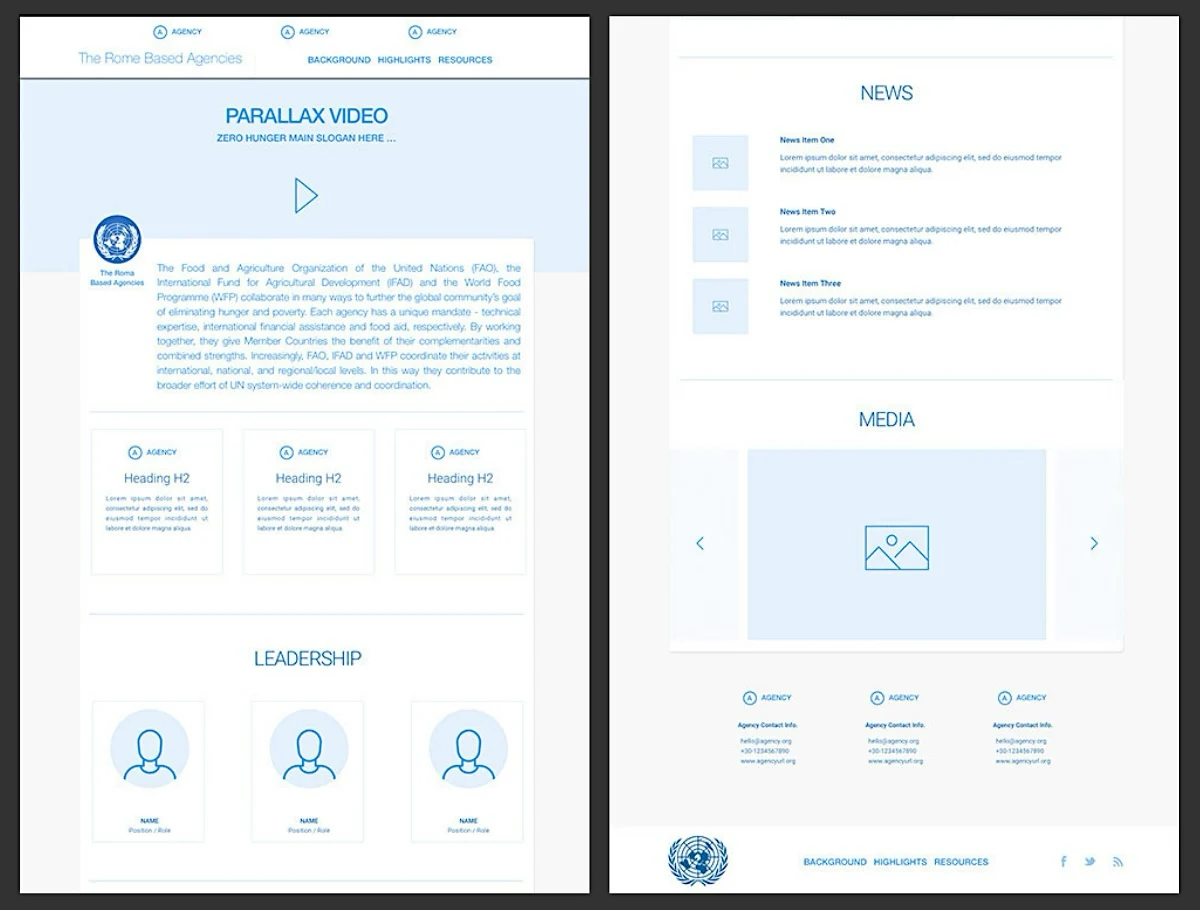 UN Wireframes